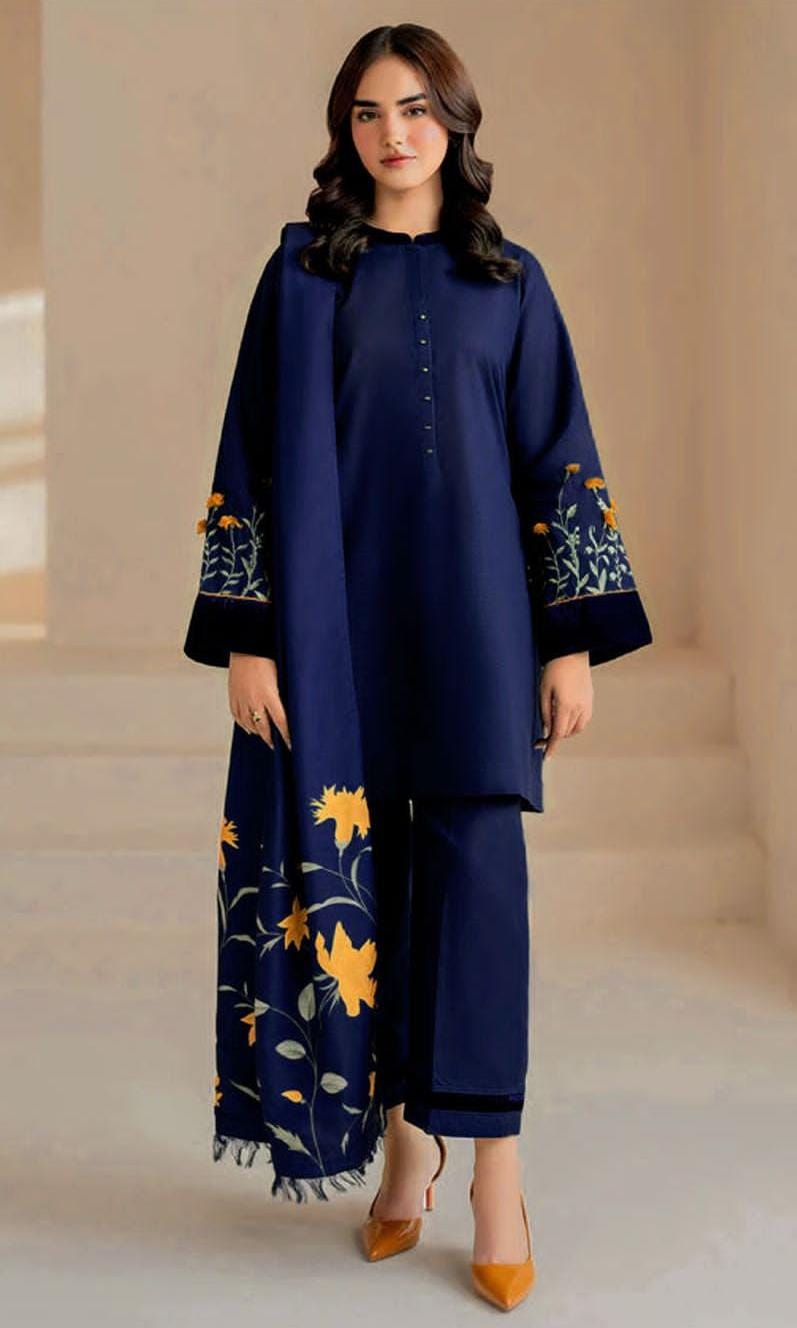 DHANAK 3PC EMBROIDERED