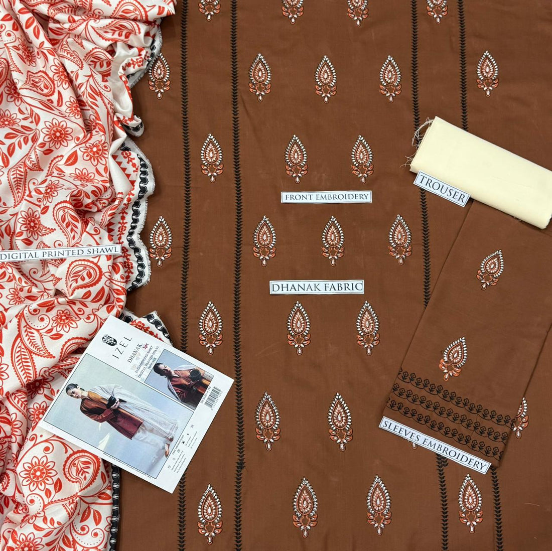 DHANAK 3PC EMBROIDERED