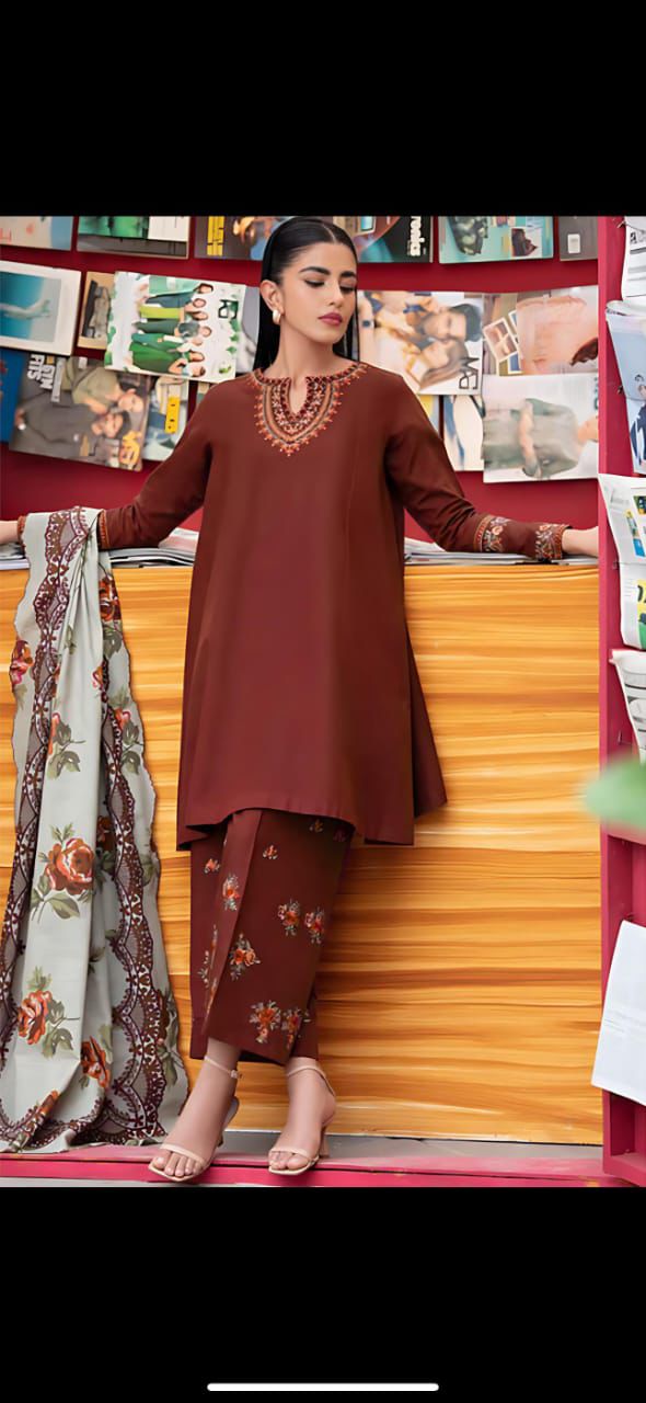 DHANAK 3PC EMBROIDERED