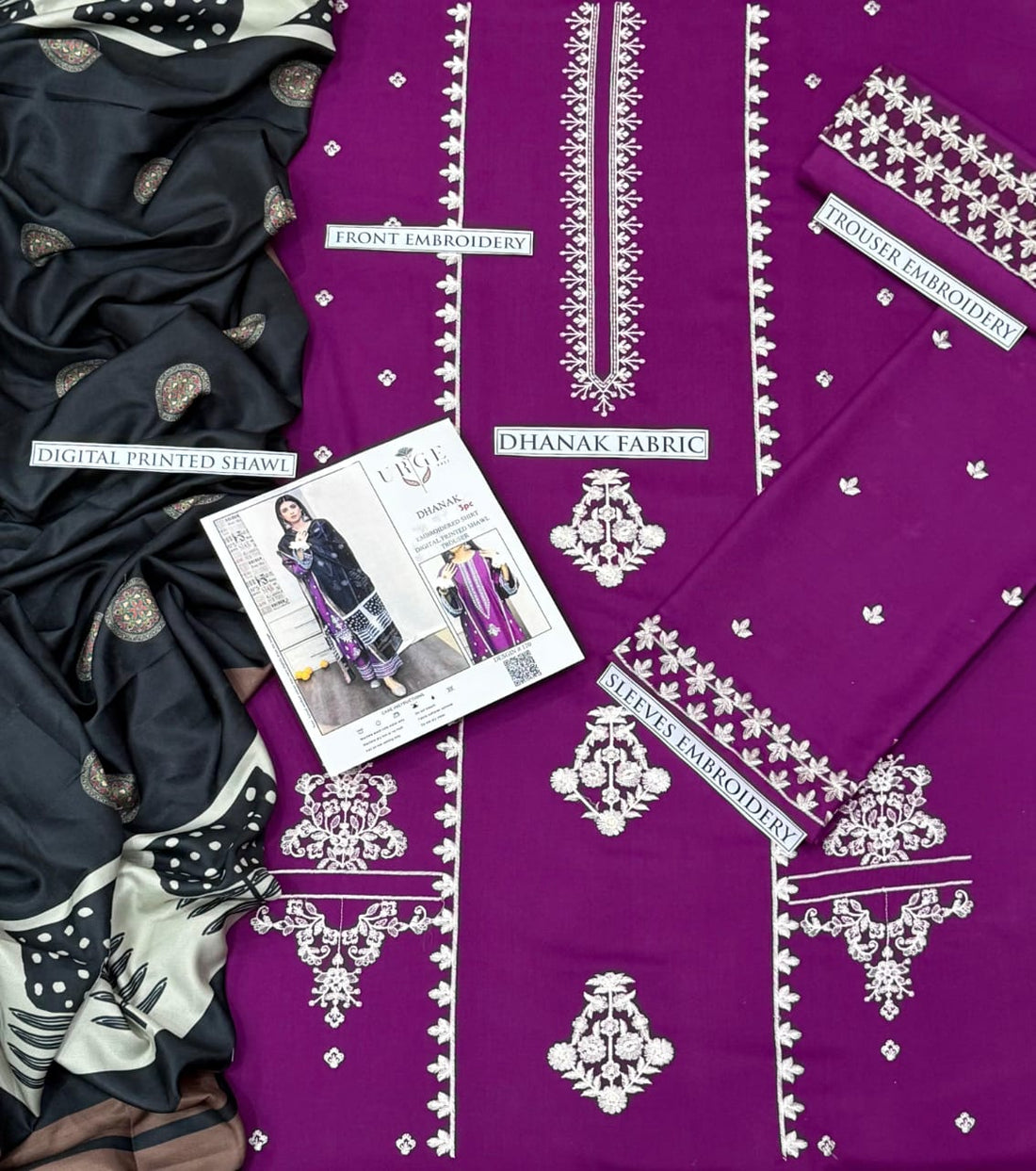 DHANAK 3PC EMBROIDERED